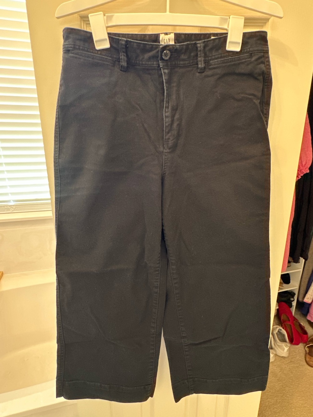 GAP High Rise Wide-leg Crop Black Pants
